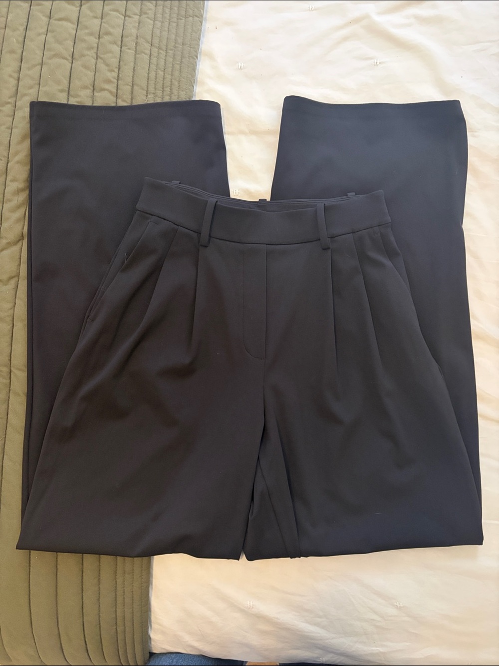 Classic High-Waist Black Tailored Pants